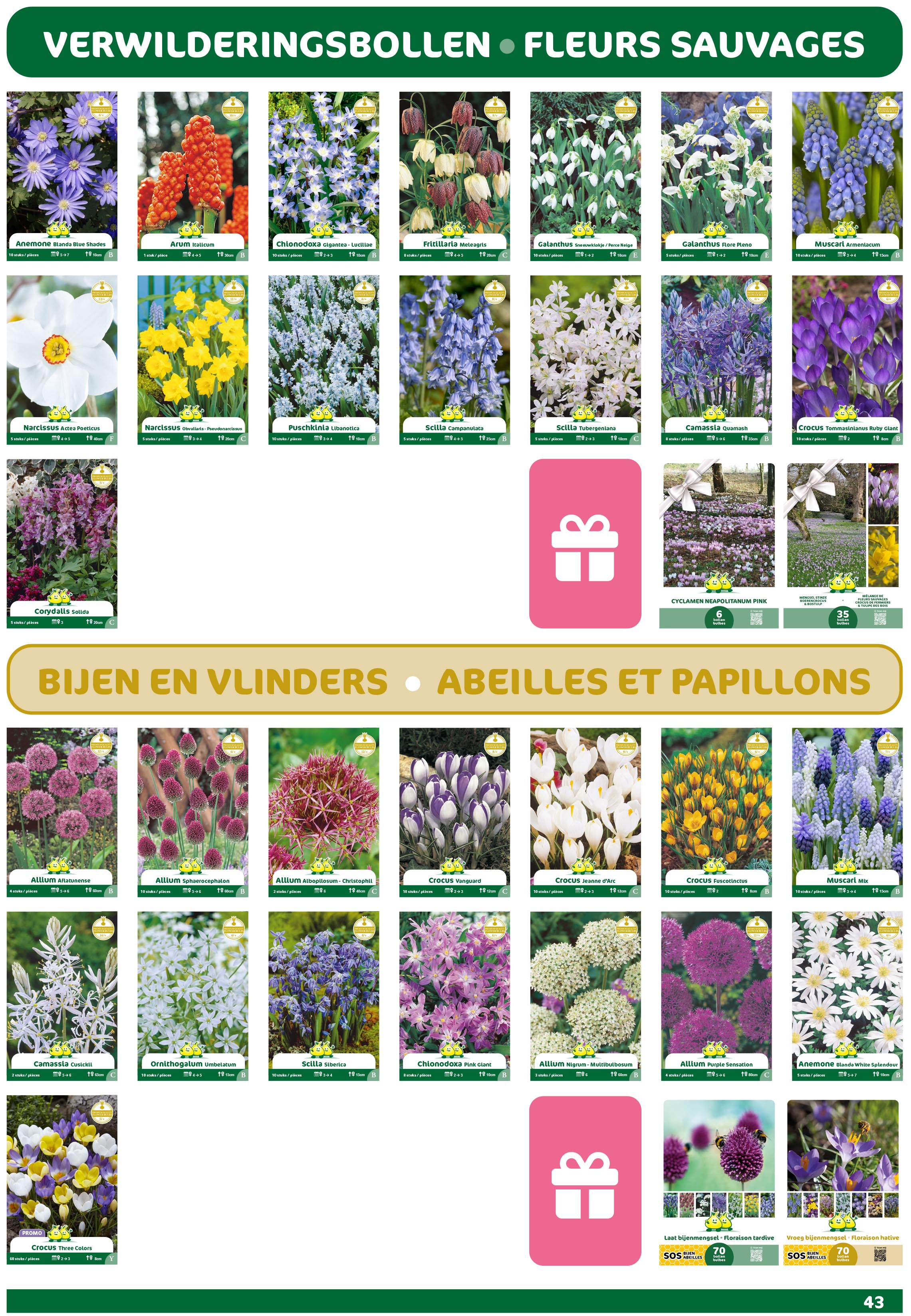 VULLING Instagram Bloembollen eiland 65 * 5 zakjes + 45 kraft draagtasjes 