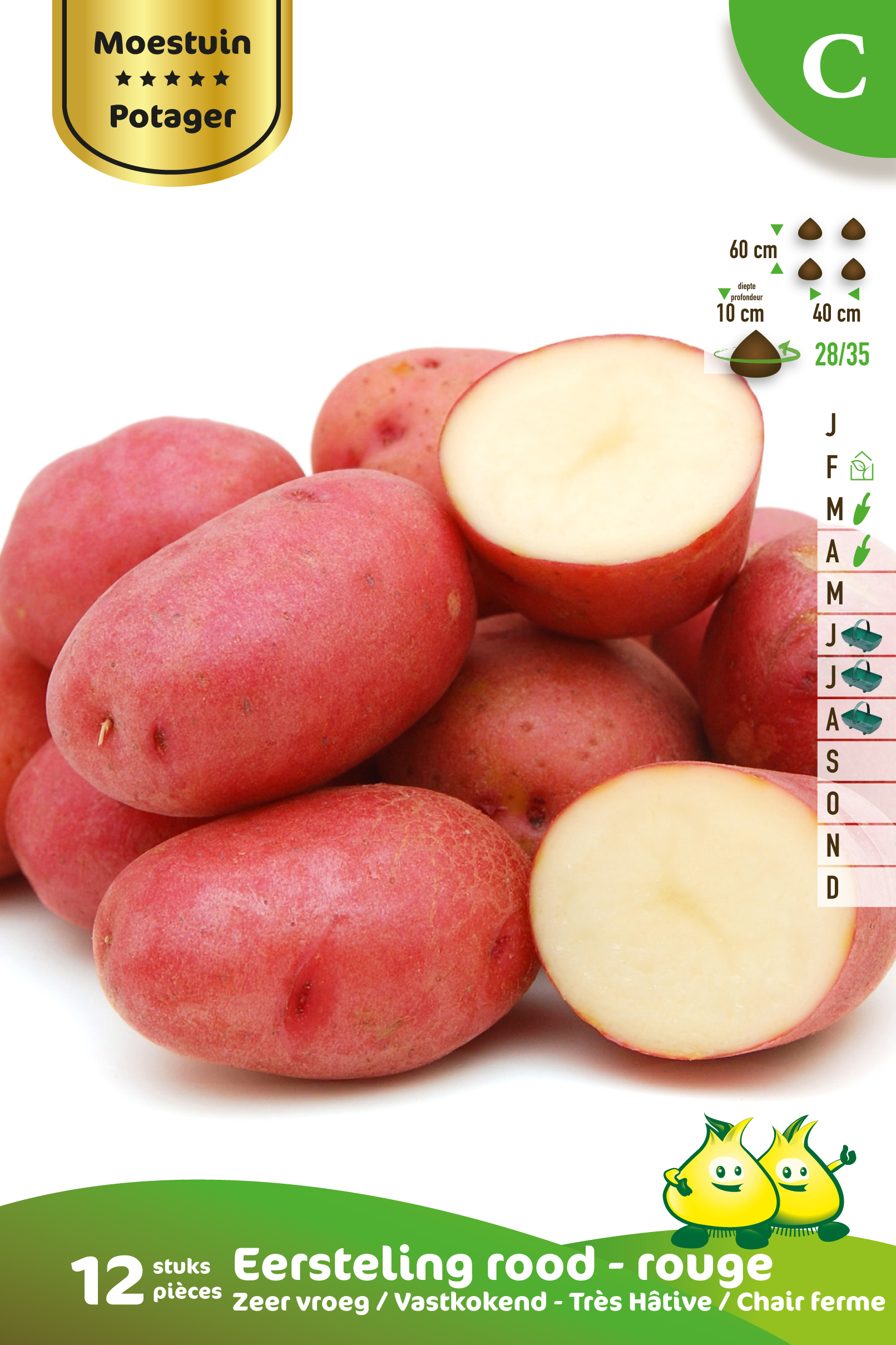 12 aardappelen Eersteling Rood