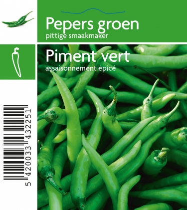 Pepers groen (tray 12 pot)